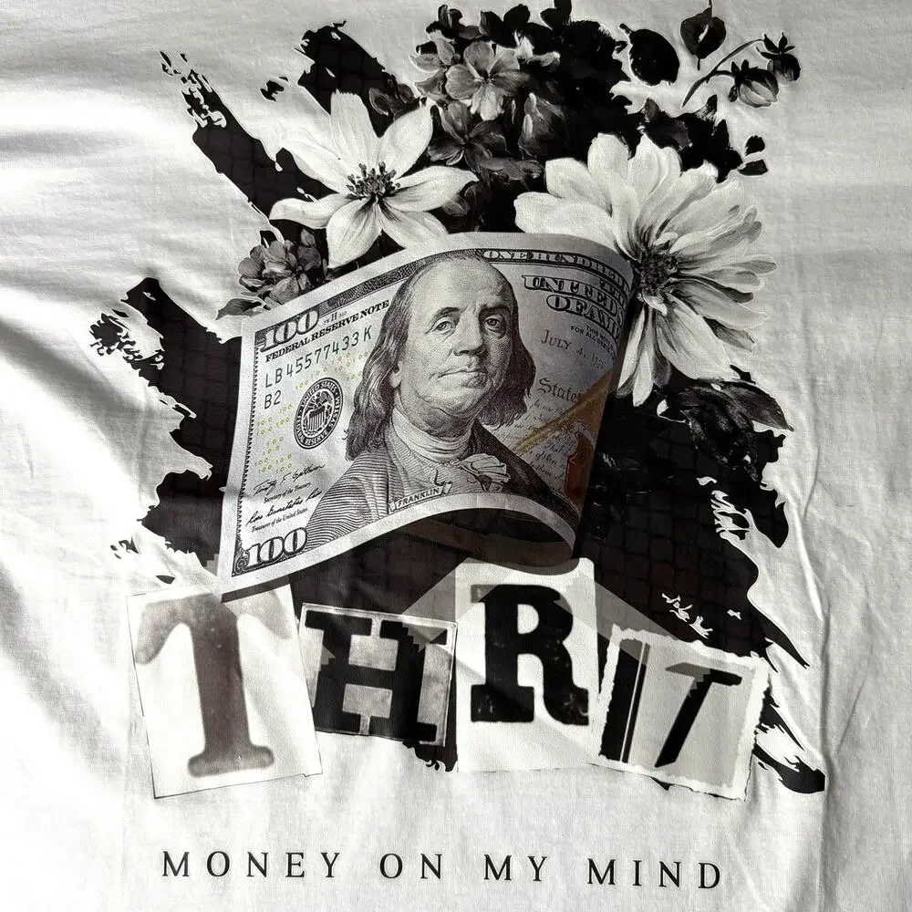 THRT Denim Money On My Mind T-shirt Men’s L - Streetwear Skater Urban Casual Rap - Picture 3 of 11